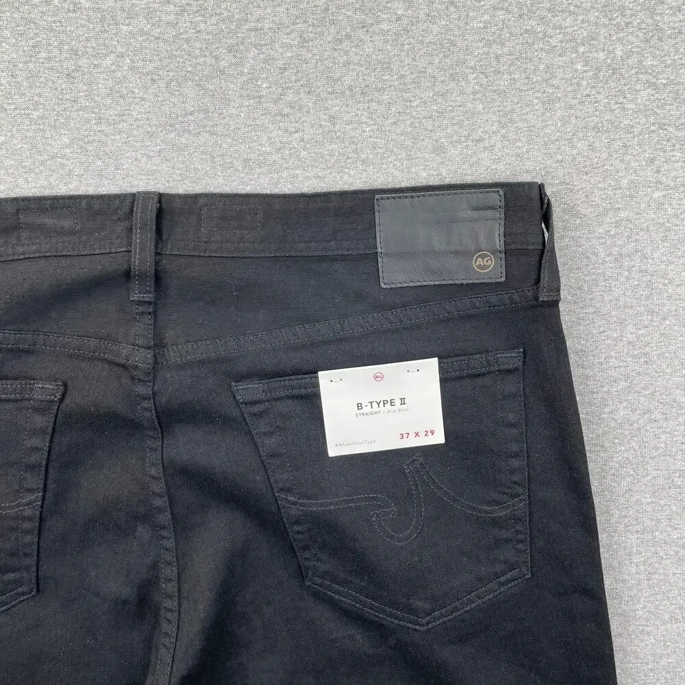AG Adriano Goldschmied Jeans Mens 37x29 Deep Black Straight B-Type II Denim